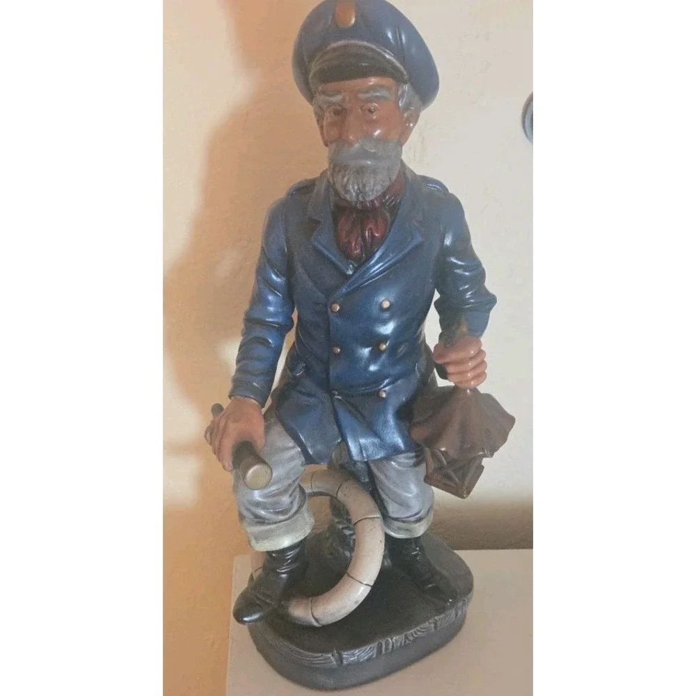 Vintage Ceramic Sea Captain Lantern Figurine 15